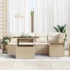 vidaXL Conjunto de sof&aacute; de jard&iacute;n 6 pcs Beige rat&aacute;n sint&eacute;tico