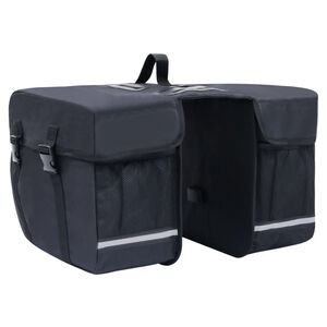 vidaXL Bolsa doble para bicicleta alforja impermeable 35 L negra