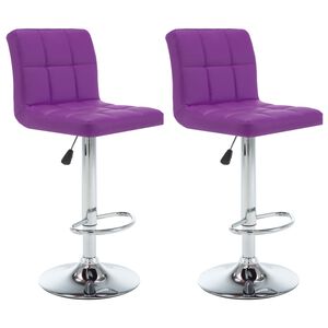 vidaXL Taburetes de cocina 2 unidades cuero sint&eacute;tico morado