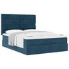 vidaXL Estructura de cama otomana con colchones terciopelo azul oscuro