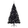 vidaXL &Aacute;rbol de Navidad Artificial Preiluminado Negro 240 cm PVC