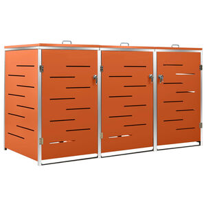 vidaXL Cobertizo para tres contenedores basura acero 207x77,5x115 cm