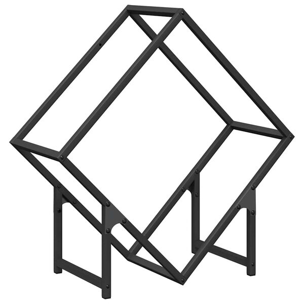 vidaXL Le&ntilde;ero negro 60x25x60 cm Acero laminado en fr&iacute;o