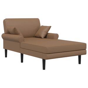 vidaXL Chaise longue Capuchino Cuero sint&eacute;tico