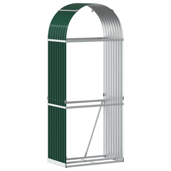 vidaXL Le&ntilde;ero de acero galvanizado verde 80x45x190 cm