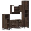 vidaXL Set de muebles baño 4 pzas madera contrachapada roble marrón