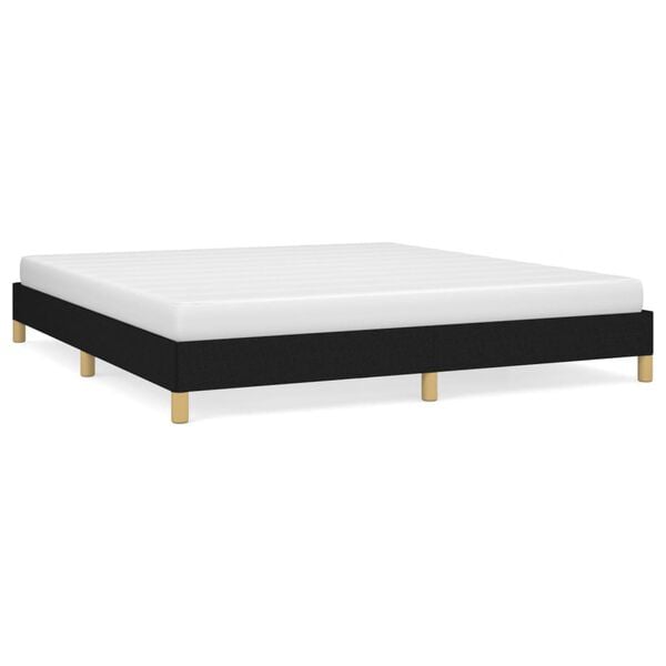 vidaXL Cama sin colch&oacute;n tela negro 180x200 cm