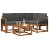 vidaXL Conjunto de sof&aacute;s de exterior 5 pcs Natural y Antracita