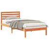 vidaXL Estructura de cama con cabecera Marrón cera 90 x 210 cm