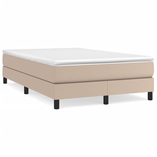 vidaXL Cama box spring con colch&oacute;n cuero sint&eacute;tico capuchino 120x190cm