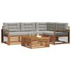 vidaXL Conjunto de sof&aacute;s de exterior 5 pcs Gris Natural y Claro