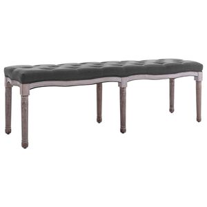 vidaXL Banco lino y madera maciza gris oscuro 150x40x48 cm