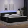 vidaXL Cama con almacenamiento y LED con LED Gris Claro 200 x 200 cm