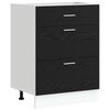 vidaXL Gabinete Base de Cocina con caj&oacute;n Roble Negro 60 x 46 x 81,5 cm