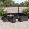vidaXL Conjunto de sof&aacute;s de jard&iacute;n 12 pcs Negro rat&aacute;n sint&eacute;tico