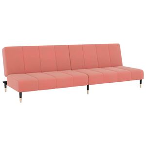 vidaXL Sof&aacute; cama de 2 plazas terciopelo rosa