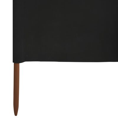 vidaXL Paravientos de playa de 5 paneles tela negro 600x160cm