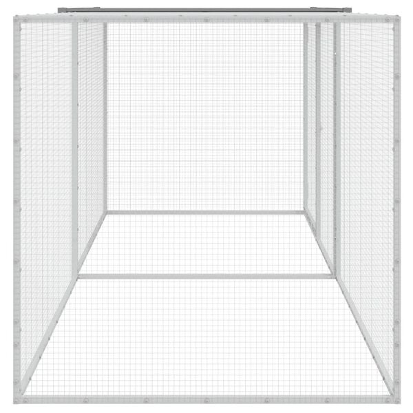 vidaXL Gallinero con techo acero galvanizado gris claro 203x98x90 cm