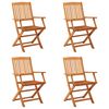 vidaXL Sillas plegables (4 unidades) de madera maciza de eucalipto.