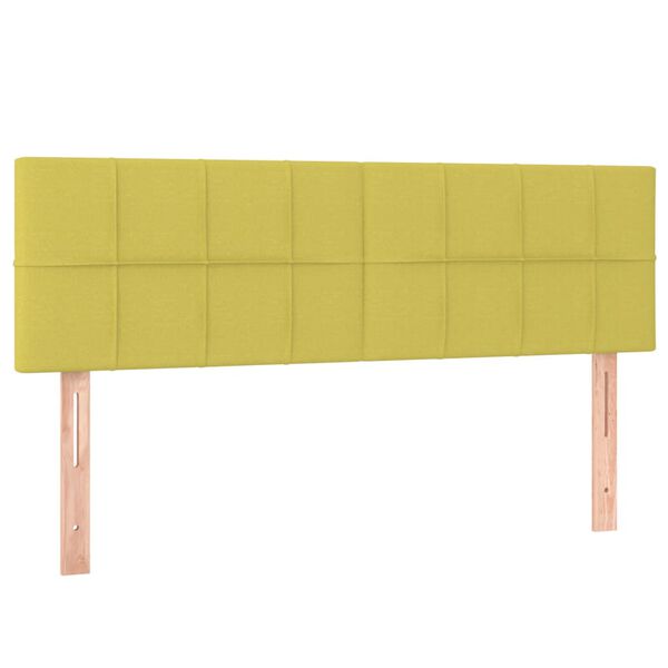 vidaXL Cabecero con LED de tela verde 144x5x78/88 cm