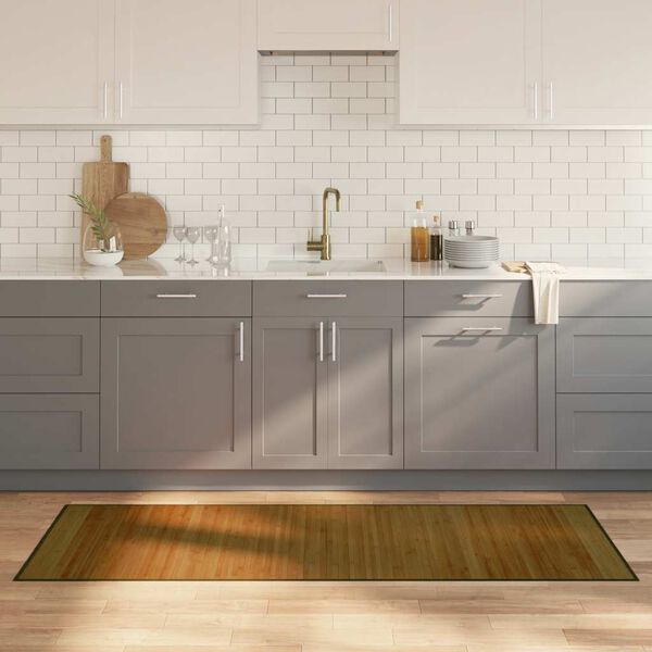 vidaXL Alfombra rectangular bamb&uacute; marr&oacute;n 70x200 cm