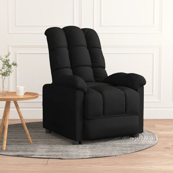 vidaXL Sillón reclinable de tela negro