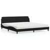 vidaXL Cama con colch&oacute;n Dover cuero sint&eacute;tico negro 200x200 cm