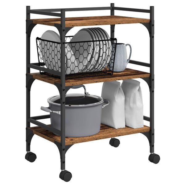 vidaXL Carro de Cocina Madera Vieja 50 x 35 x 75.5 cm