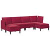 vidaXL Juego de muebles de sal&oacute;n con coj&iacute;n 6 pcs Rojo vino Terciopelo