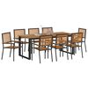 vidaXL Conjunto de Comedor de Jard&iacute;n 9 pcs Negro