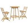 vidaXL Conjunto de bar para exterior de 3 piezas plegable de bamb&uacute;