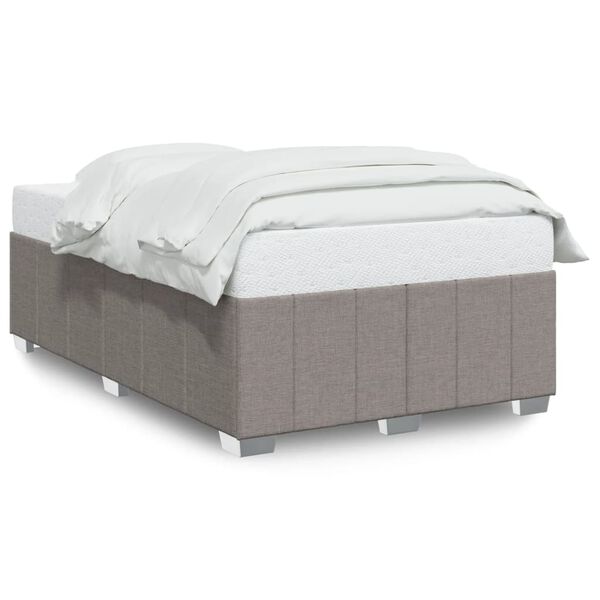 vidaXL Estructura de cama sin colch&oacute;n tela gris taupe 120x200 cm