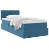 vidaXL Cama con almacenamiento Azul Oscuro 90 x 200 cm Terciopelo