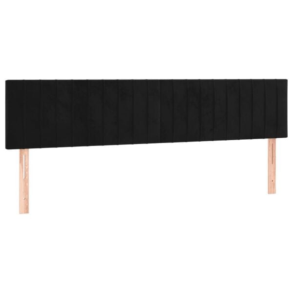 vidaXL Cabeceros terciopelo negro 180x5x78/88 cm