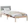 vidaXL Estructura de cama con cabecera Marrón y gris claro 75 x 190 cm