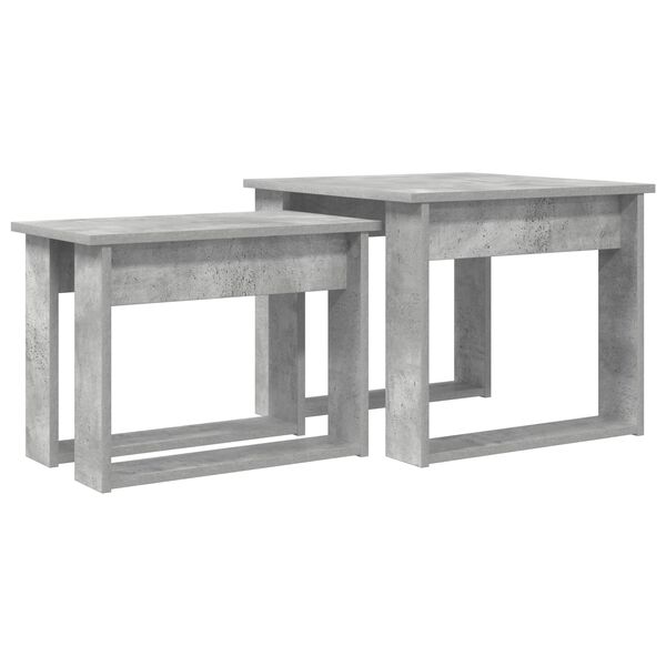 vidaXL Juego de Mesas de Centro 2 pcs Gris Concreto