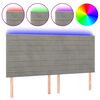 vidaXL Cabecero con luces LED terciopelo gris claro 200x5x118/128 cm