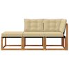 vidaXL Unidades de Sof&aacute; Modular de Exterior 3 Pieza Natural y Beige