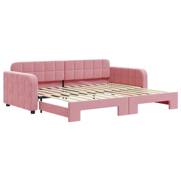 vidaXL Sofá cama nido terciopelo rosa 90x200 cm