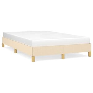 vidaXL Estructura de cama sin colch&oacute;n tela crema 120x200 cm