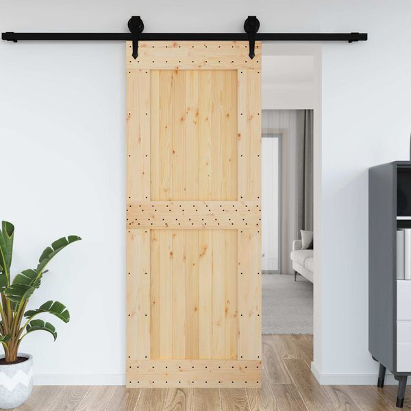 vidaXL Puerta NARVIK Natural 90 x 210 cm Madera de Pino S&oacute;lido