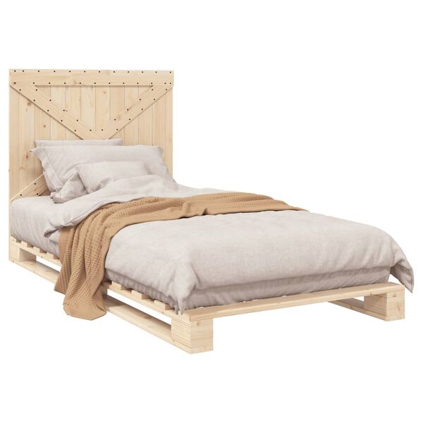 vidaXL Estructura de cama con cabecero madera maciza pino 100x200 cm