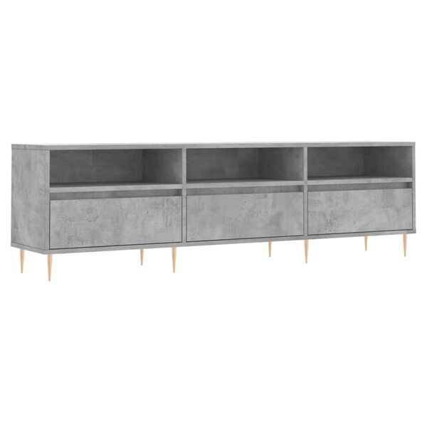 vidaXL Mueble de TV madera contrachapada gris hormigón 150x30x44,5 cm