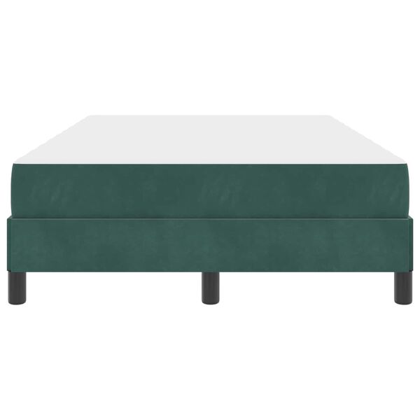 vidaXL Cama tipo Box Spring con colch&oacute;n Verde oscuro 120 x 210 cm tela