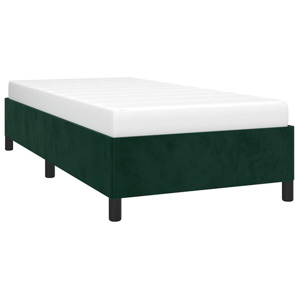 vidaXL Estructura cama sin colch&oacute;n terciopelo verde oscuro 100x200 cm