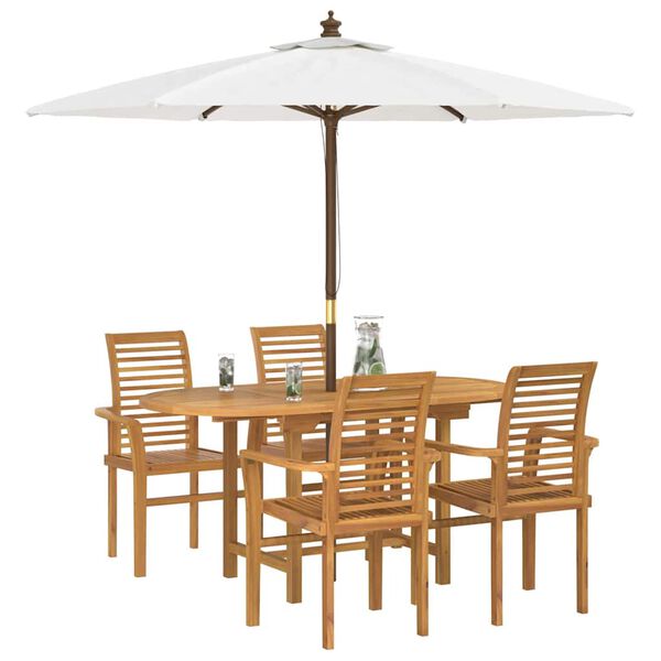 vidaXL Conjunto de Comedor de Jardín 5 pcs Marrón