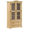 vidaXL Armario con vitrina Corona madera maciza pino 99x43x187 cm