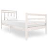 vidaXL Estructura de cama sin colch&oacute;n madera maciza blanco 90x200 cm