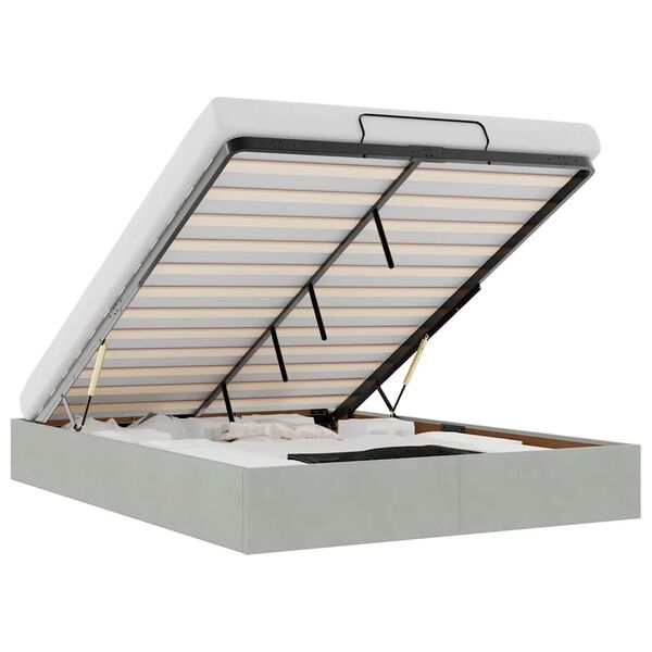 vidaXL Estructura cama otomana sin colchón gris claro 140x200cm