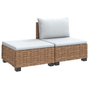 vidaXL 2 uds. Conjunto de Lounge de Rat&aacute;n con Cojines GENDT Natural